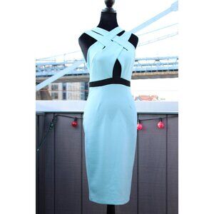 Scuba Double Cross Front Pencil Dress